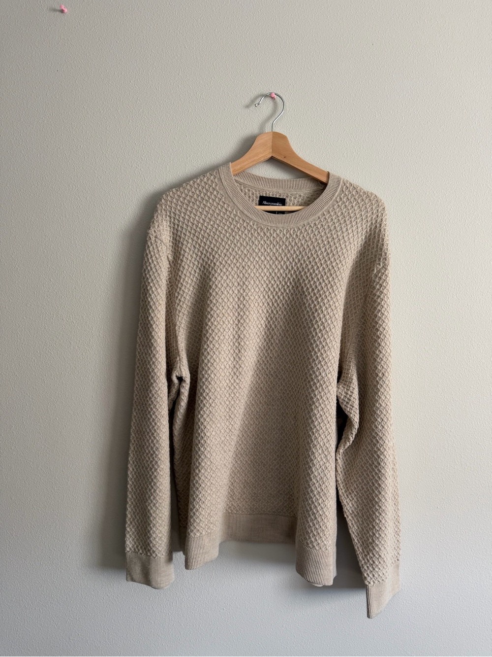 Abercrombie & Fitch merino wool-blend textured crewneck sweater in an XXL